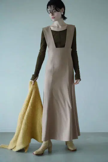 [ CLANE ] 와이드 서스펜더 스커트