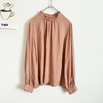 미슈마슈 프릴 넥 블라우스 긴팔 벌룬 슬리브 페미닌