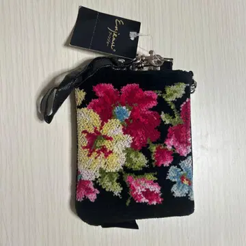 안조 플라워 자수 파우치