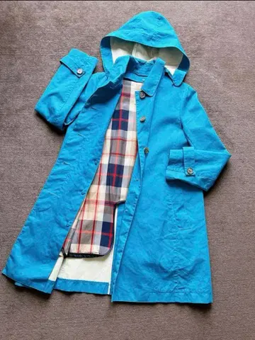 매킨토시 철학 발수 가공 스텐카라 코트 터콰이즈 블루