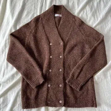 builde de savon 브라운 니트 가디건 알파카 100%