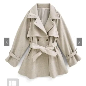 옷깃 2Way 리본 벨트 포함 페이크 울 트렌치코트 [kz568] GRL