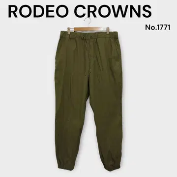 RODEO CROWNS 와이드 보울 카고 팬츠 카키 조거 팬츠