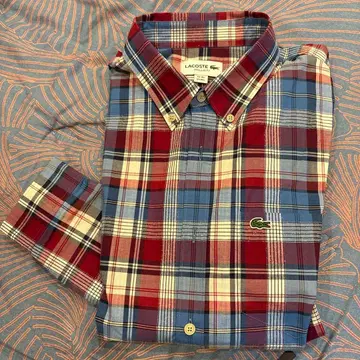LACOSTE 체크 무늬 긴팔 셔츠 US M/L