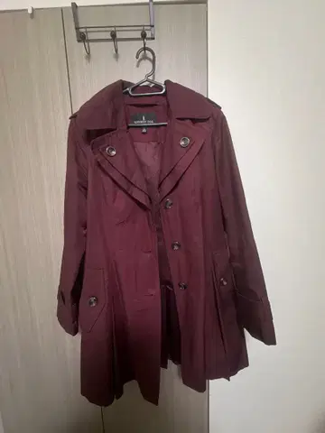 LONDON FOG 버건디 트렌치코트