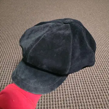 블랙 스웨이드 헌팅 캡 L 사이즈 돈피