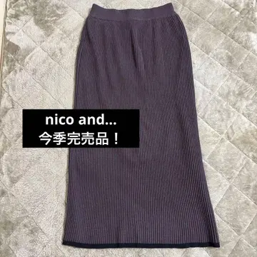 새상품 nico and - 모듬 리브 니트 스커트 블루 MIX