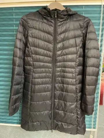 유니클로 울트라 라이트 다운 코트 블랙 S 롱 기장