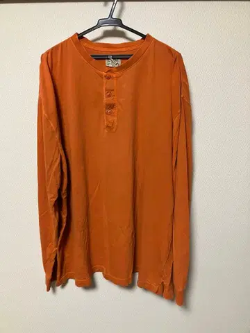 L.L.Bean 오렌지 헨리넥 T셔츠 XXL