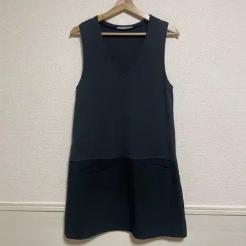 띠어리 루스 블랙 미니 오버롤 스커트 원피스 40