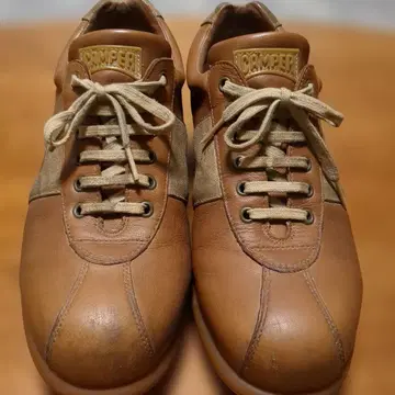 CAMPER 브라운 가죽 스니커즈 43