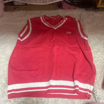 리이누 STPR 칠드런 니트 베스트 레드 프리 사이즈