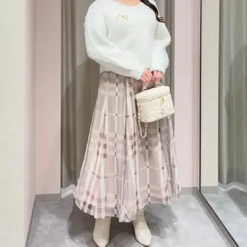 AnMILLE 안미르 빅 체크 튤 SK 핑크