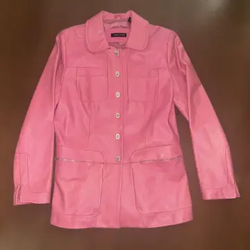 VALERIE STEVENS 핑크 가죽 자켓 S 사이즈