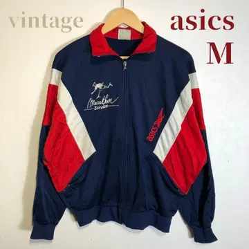 [빈티지] asics 아식스 후드티 네이비 레드 화이트