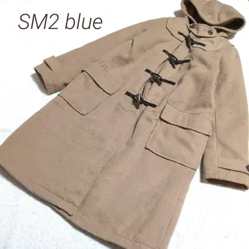 사만다 모스모스 블루 퀼팅 더플 코트 루즈핏