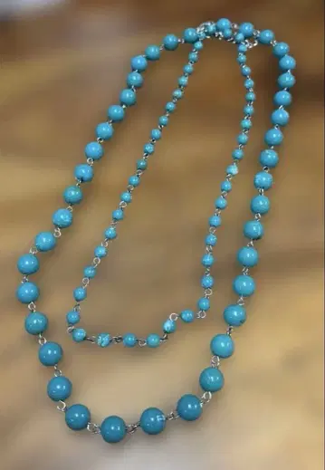예쁨! 터콰이즈 블루 2연 목걸이