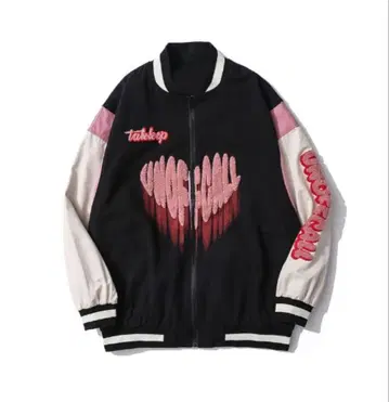 [HOOK] 아메카지 소매 배색 절개 도킹 블루종 와펜 자수 포함