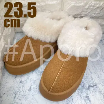 새상품 페이크 무스탕 볼륨 보아 퍼 숏 부츠 카멜