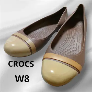 CROCS 브라운 베이지 플랫슈즈 W8 24