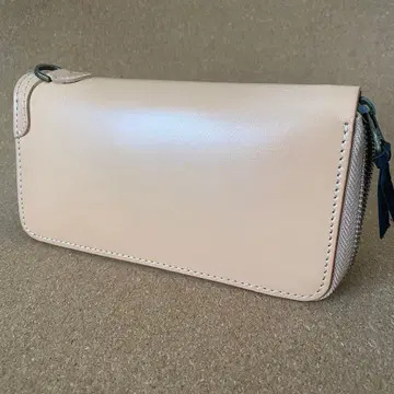 내추럴 장지갑 라운드 지퍼 남성용 여성용 천연 가죽