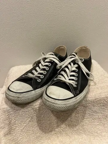 컨버스 올스타 블랙 가죽 로우컷 스니커즈 28cm