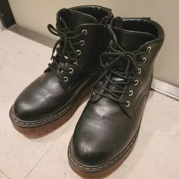 가죽 블랙 워크 부츠