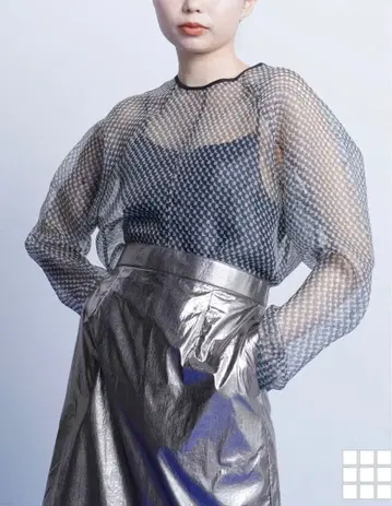 미사용 새상품 : ETHROF 이사오브 기하학 패턴 상의