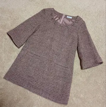 새상품급 Puremura M 사이즈 트위드 장식 튜닉