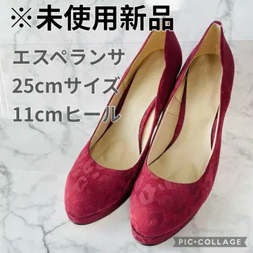 [ 미사용품 ] 에스페란자 펌프스 25cm 하이힐 레오파드 무늬