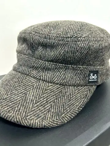 기나시 사이클 워크캡 헤링본 무늬 자전거 로고 상태 좋음