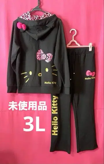 미사용 레오파드 무늬 키티 후드티 셋업 맨투맨 상하의