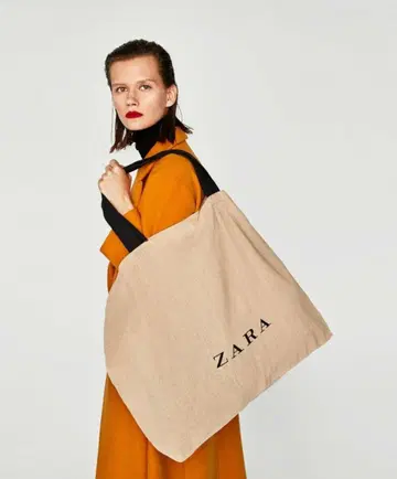 ZARA 린넨 빅 사이즈 토트백