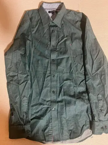 TOMMY HILFIGER 그린 긴팔 셔츠 L 사이즈