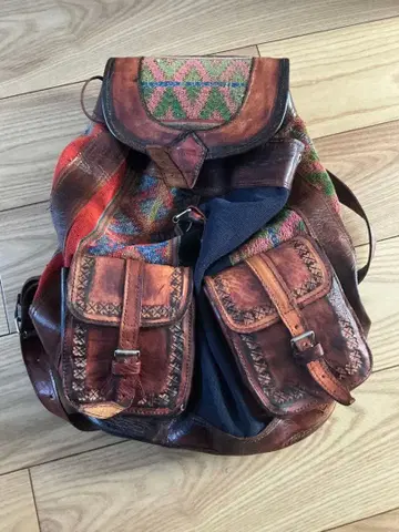 페루 가죽 백팩