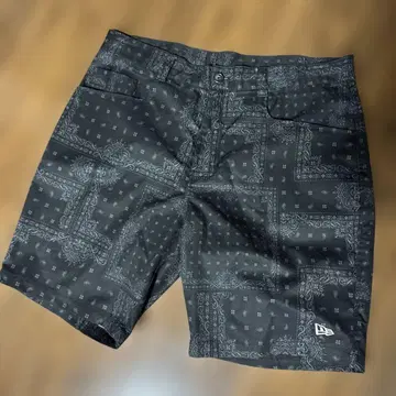 NEW ERA 골프 하프 팬츠 남성용 반다나 패턴 페이즐리 블랙 L