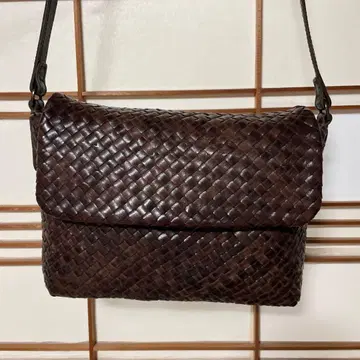 genten 라스트리코 뜨개질 가죽 숄더백