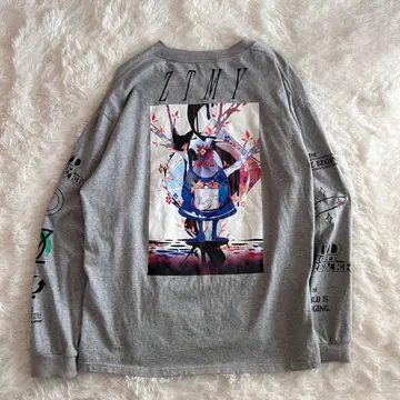 계속 한밤중이면 좋을 텐데 테크노푸어 롱 T셔츠 그레이 XL