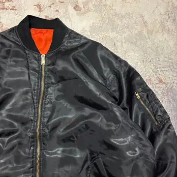 MA-1 플라이트 자켓 봄버 자켓 블랙 충전솜 밀리터리