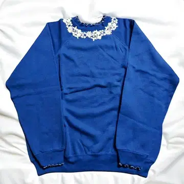 vintage flower x frill sweat