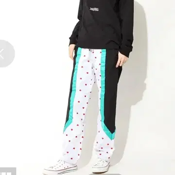 X-GIRL 하트 무늬 나일론 팬츠