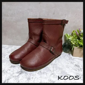 [ KOOS 코스 ] 엔지니어 부츠 숏부츠 37 가죽 주름 가죽 새상품급