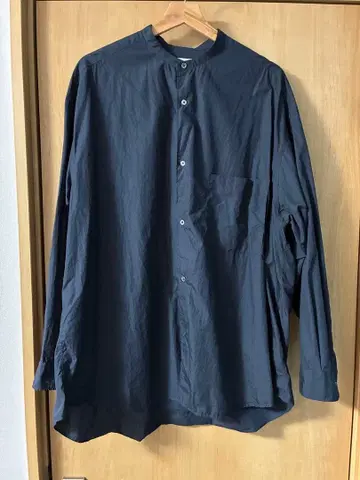 Graphpaper 밴드 카라 셔츠 네이비 사이즈:F