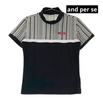 AND PER SE 반팔 하이넥 T셔츠 블랙