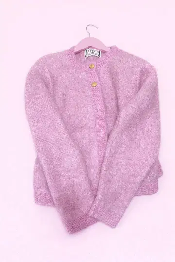 핑크 보송보송 가디건 딸기