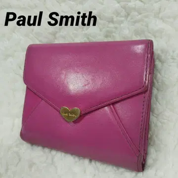 Pau lSmith 폴스미스 이단 접이식 지갑 핑크 가마구치 하트
