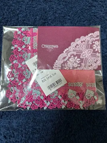 치카자와 레이스 손수건 25ans 뱅상칸 핑크 미개봉 새상품