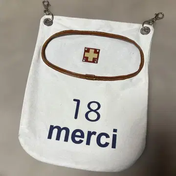 키노쇼 캔버스 캥거루 포켓 18 merci 화이트 네이비