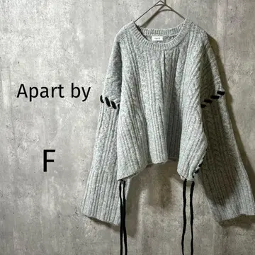 [ Apart by/아파트바이 ] 스티치 워크 니트 풀오버 그레이 F