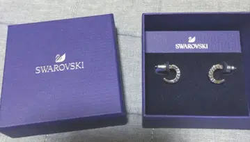 Swarovski 실버 후프 귀걸이
